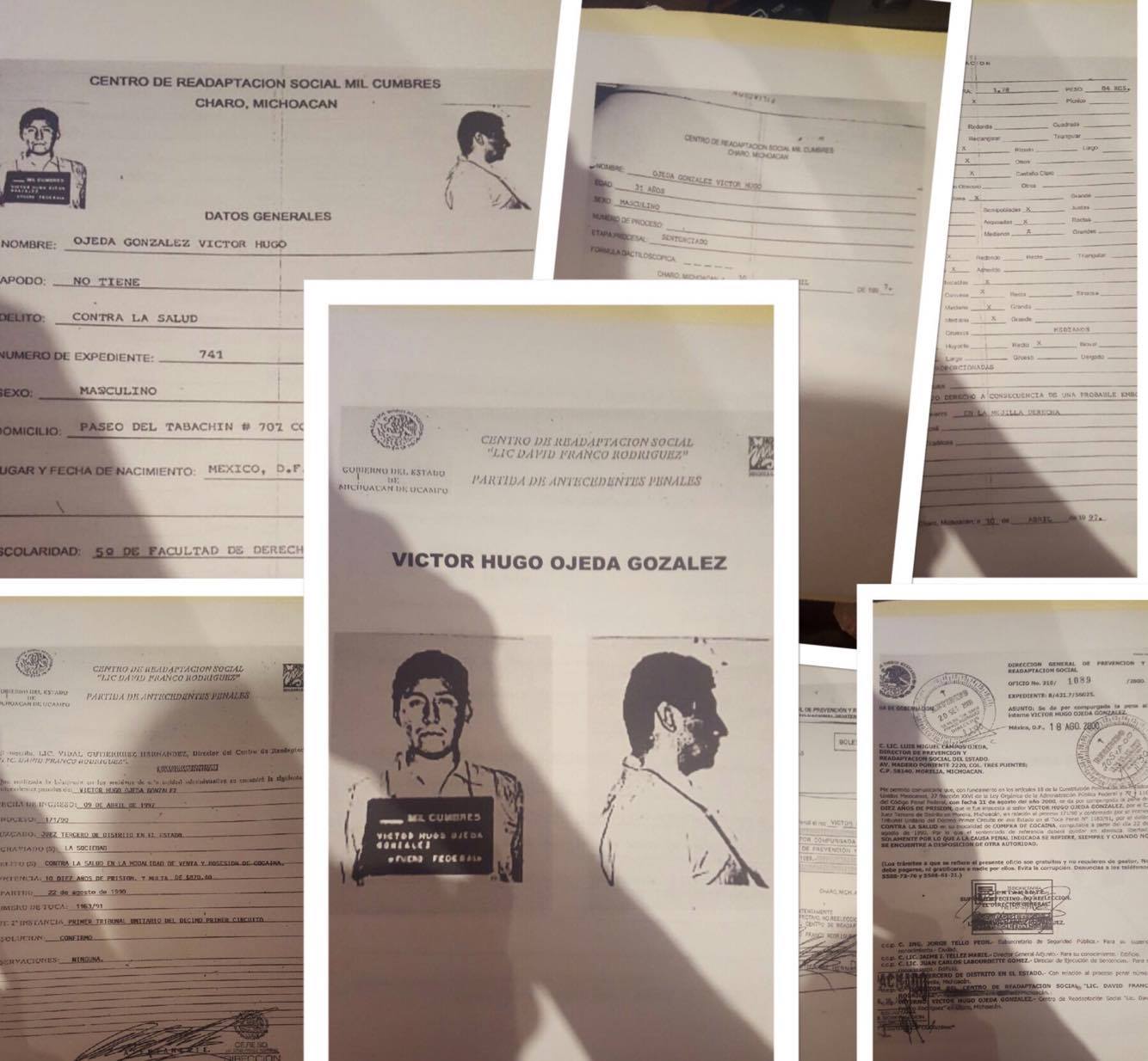 Mediante una filtración de copias de documentos presuntamente oficiales, señalan que Víctor Hugo Ojeda, el ex asesor del presidente municipal, José Herlindo Velázquez Fernández, purgó una pena privativa de la libertad por diez años en el vecino estado de Michoacán por venta y consumo de cocaína